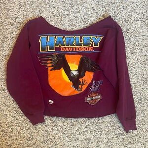 Cropped Harley Davidson Crewneck